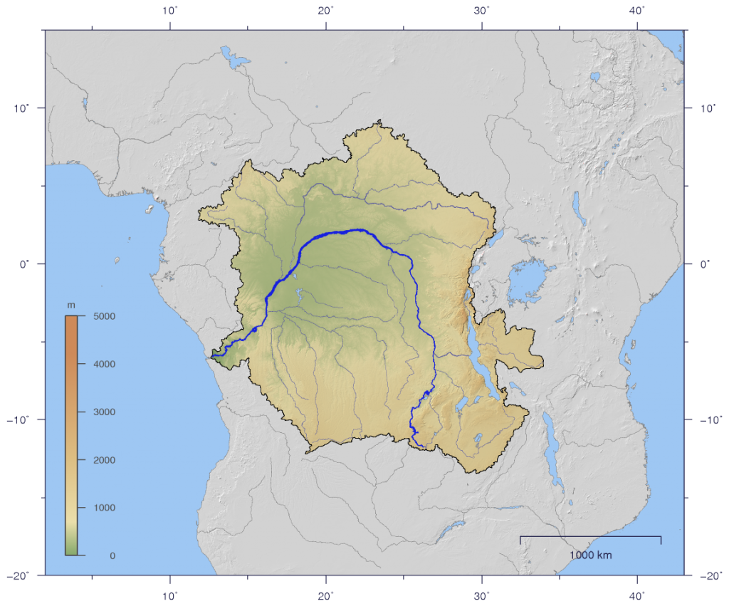 Course And Watershed Of The Congo And Lualaba River Source Imagico Tropical Biology 8259